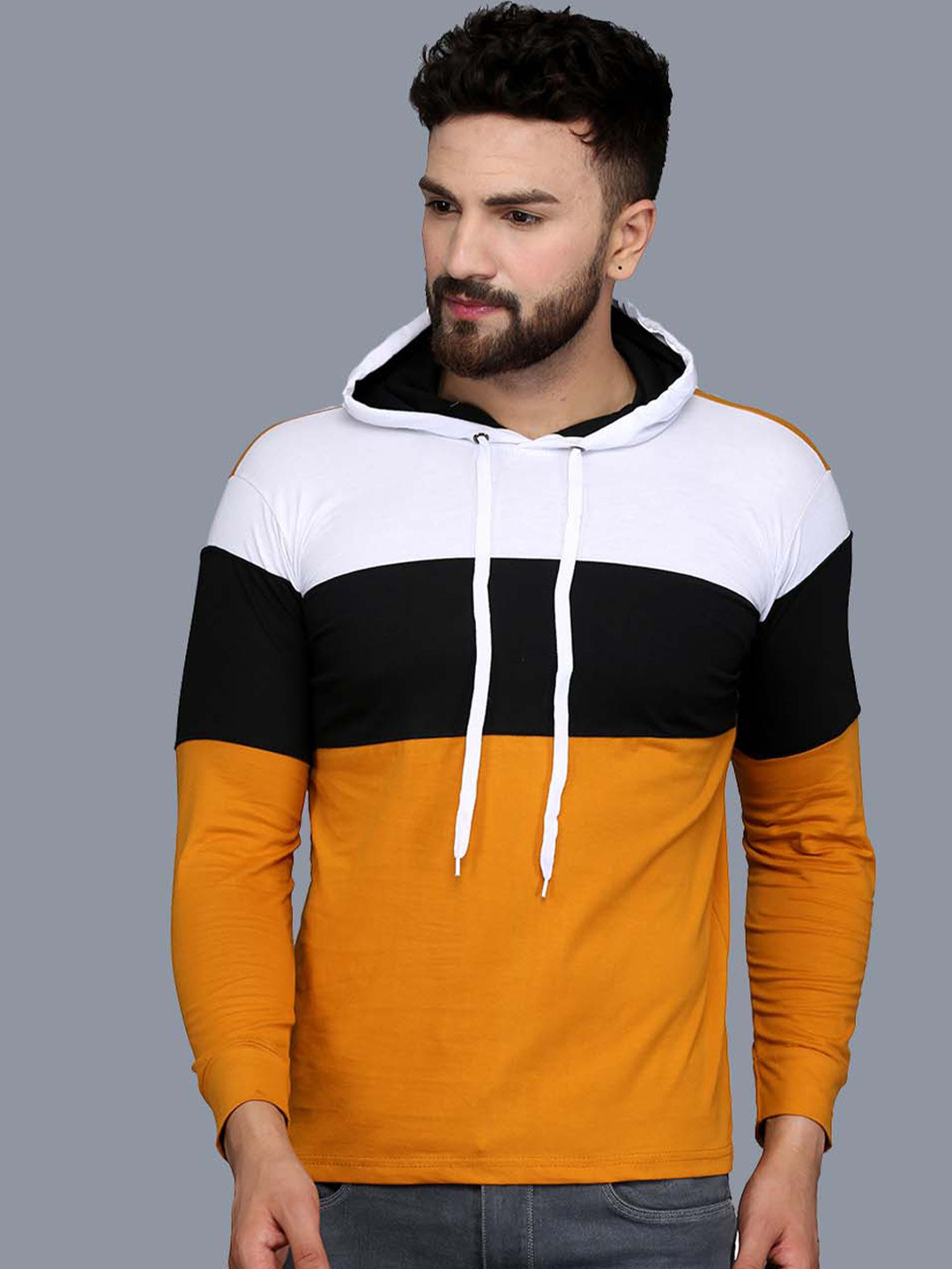 BAESD Colourblocked Cotton Hooded Pockets T-shirt, Mustard
BAESD Colourblocked Cotton Hooded Pockets T-shirt, Mustard