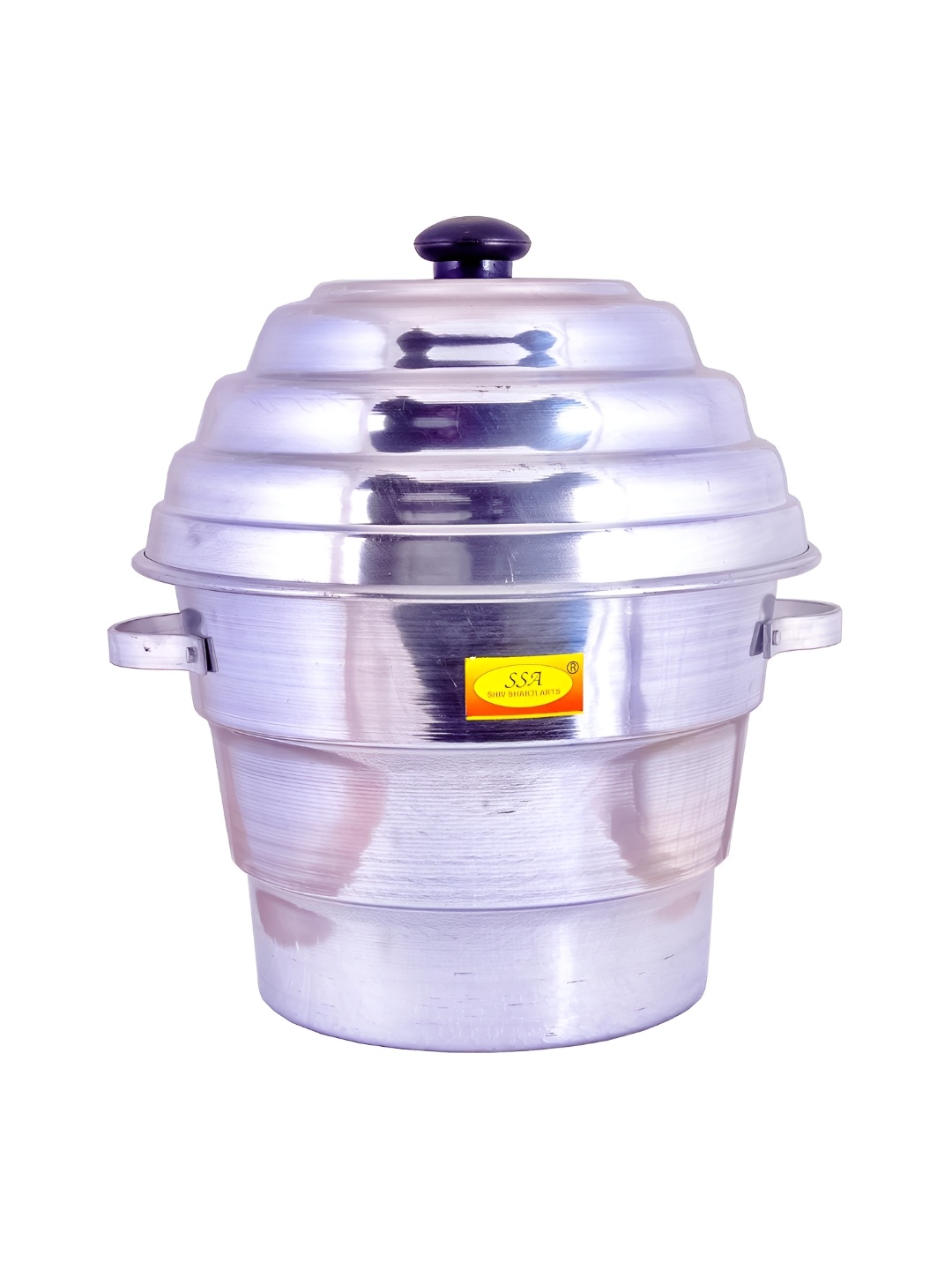 Shivshakti Arts Silver Toned Textured Aluminium Idli Maker With 6 Plates