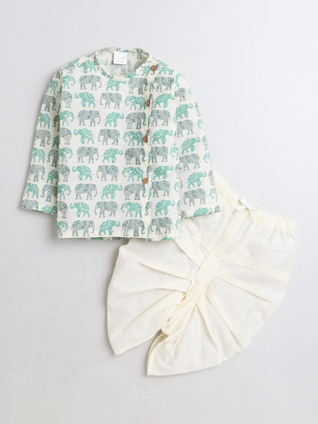 Polka Tots Infants Kids Ethnic Motifs Printed Angrakha Kurta with Dhoti Pants, Cream
Polka Tots Infants Kids Ethnic Motifs Printed Angrakha Kurta with Dhoti Pants, Cream