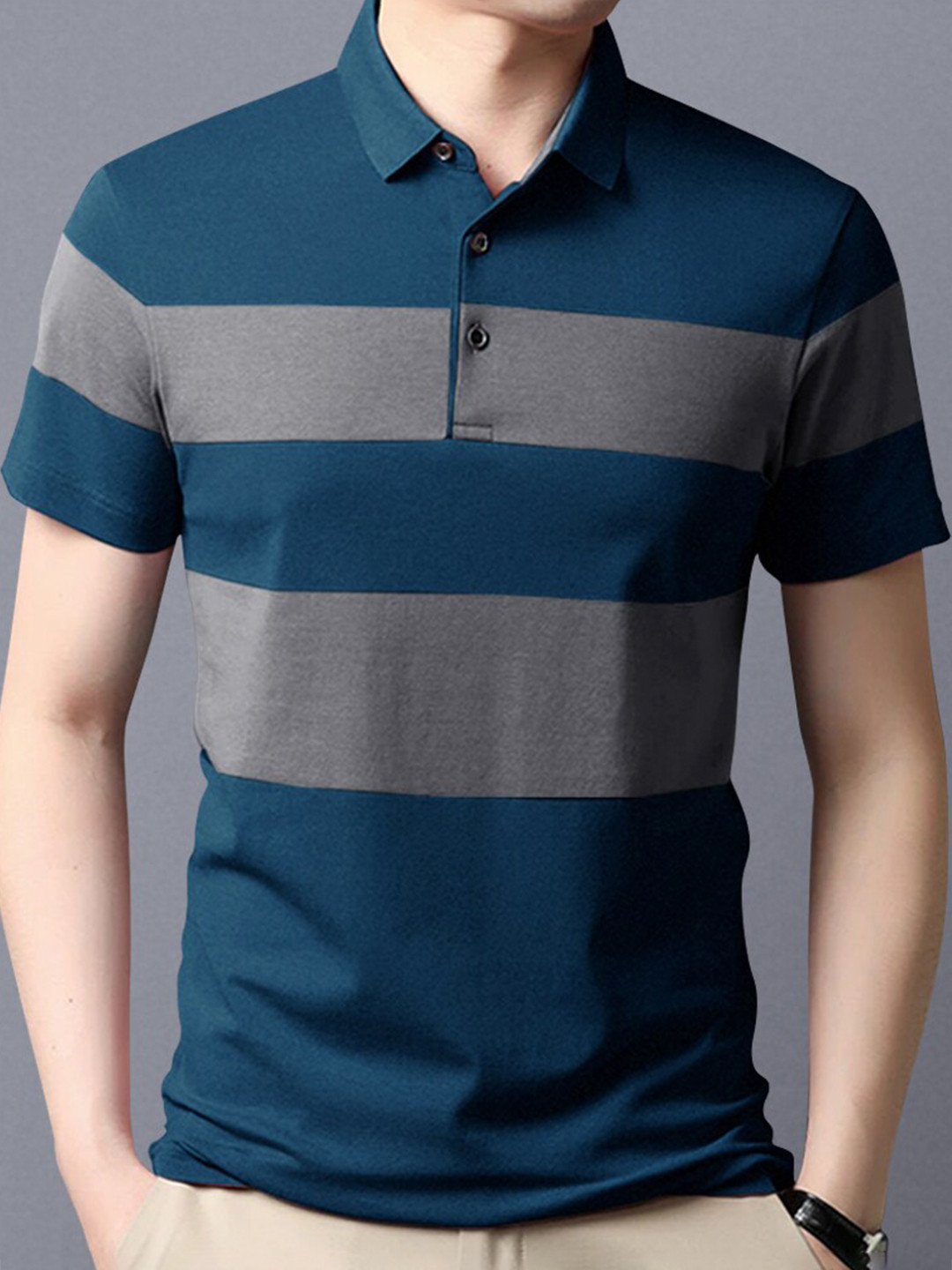 Eyebogler Colourblocked Cotton Polo Collar Short Sleeves Pockets Casual T-shirt, Teal
Eyebogler Colourblocked Cotton Polo Collar Short Sleeves Pockets Casual T-shirt, Teal