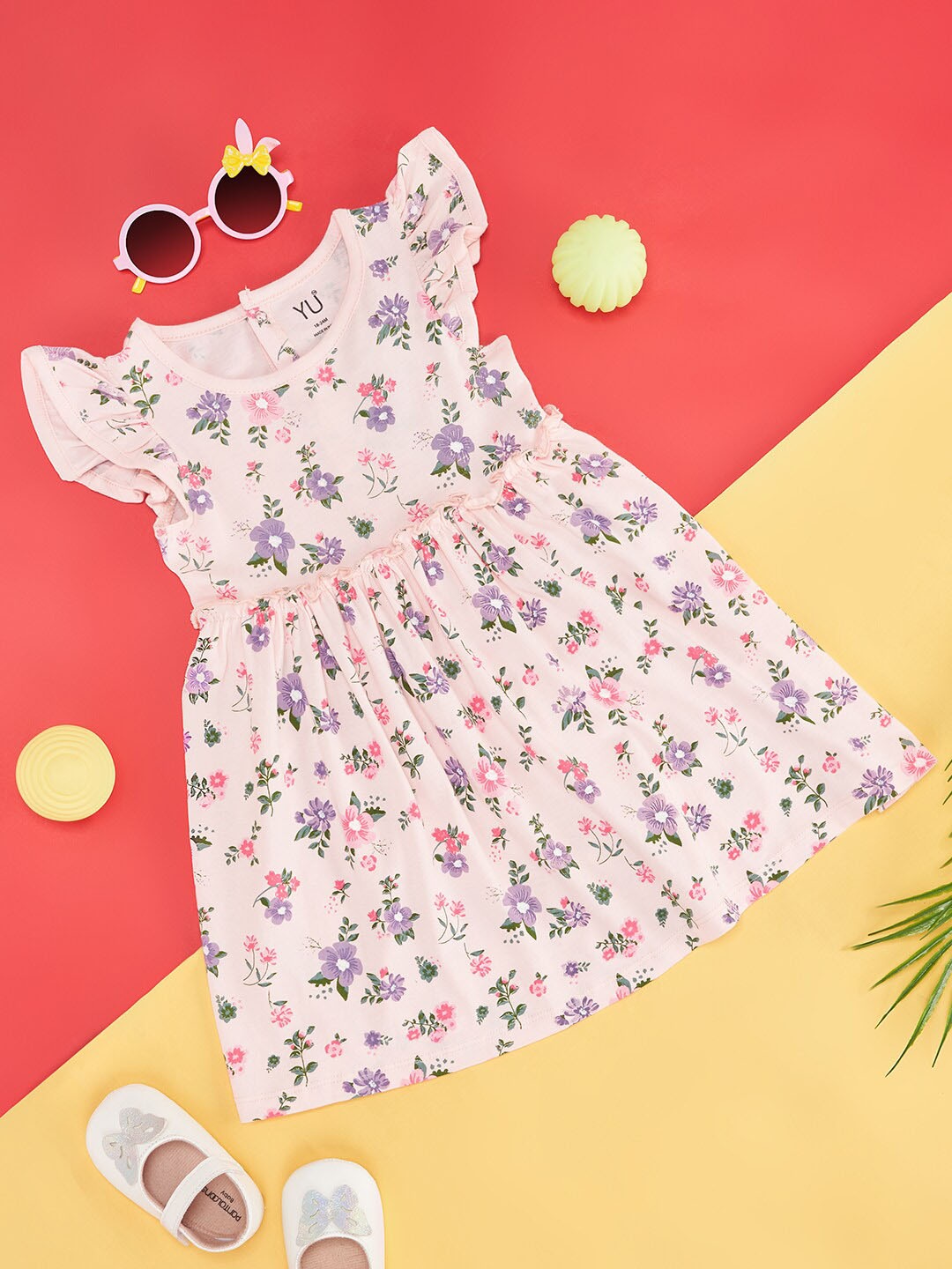 YU by Pantaloons Infants Girls Floral Printed Flutter Sleeves Cotton Fit & Flare Dress, Pink
YU by Pantaloons Infants Girls Floral Printed Flutter Sleeves Cotton Fit & Flare Dress, Pink