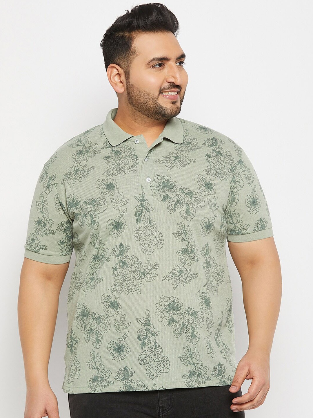 THE MILLION CLUB Plus Size Floral Printed Polo Collar Cotton Casual T-shirt, Sea green
THE MILLION CLUB Plus Size Floral Printed Polo Collar Cotton Casual T-shirt, Sea green