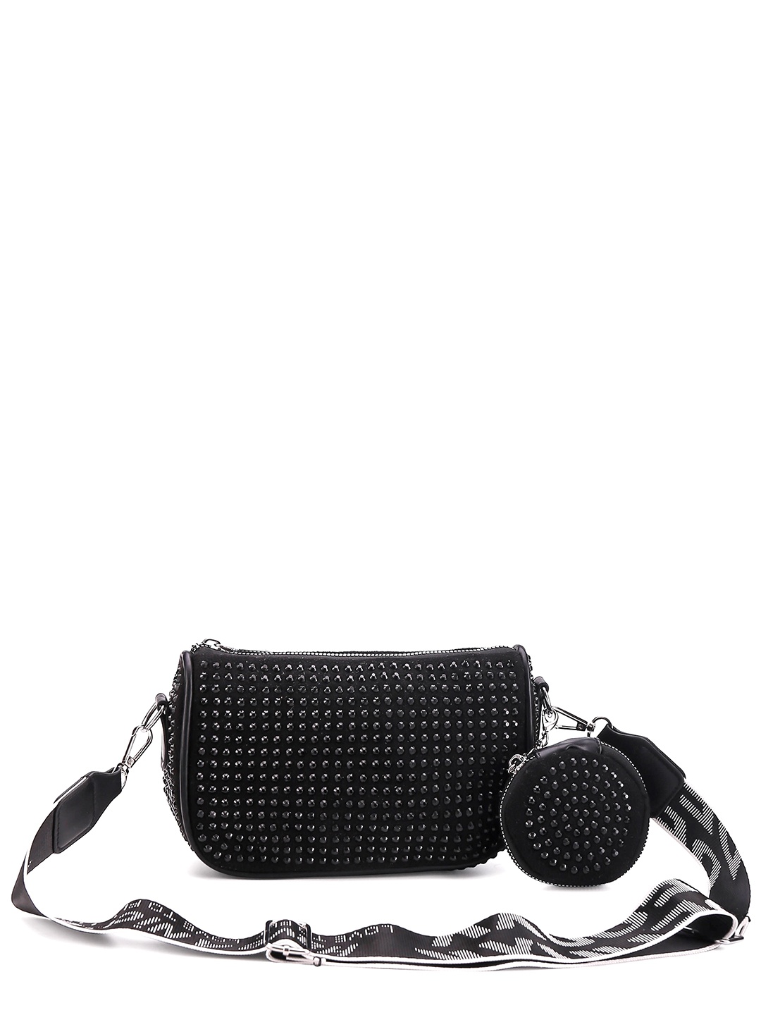 Diva Dale Embellished Structured Sling Bag, Black
