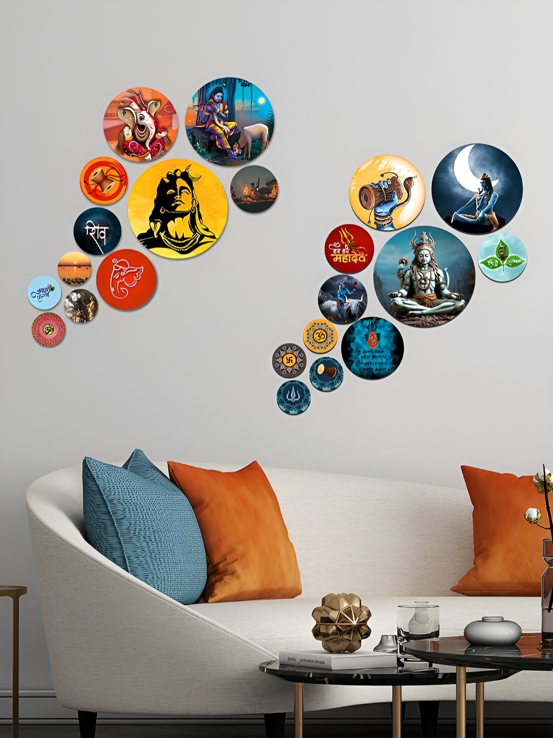 ArtVibes Blue & Yellow 11 Pieces Artistic Accent Painted Round Shape Wooden Wall Hangings
ArtVibes Blue & Yellow 11 Pieces Artistic Accent Painted Round Shape Wooden Wall Hangings