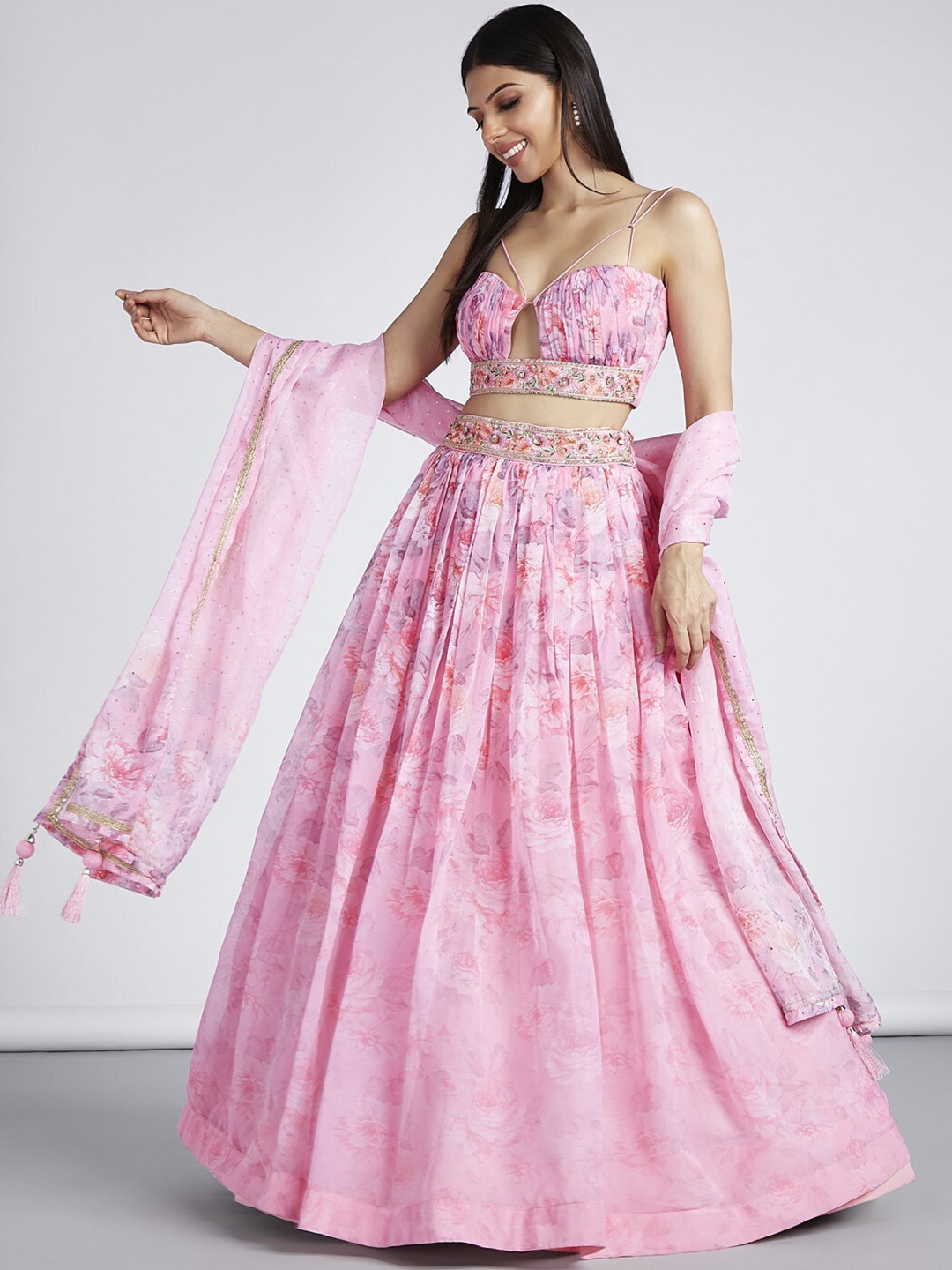 panchhi Embroidered Mukaish Semi-Stitched Lehenga & Unstitched Blouse With Dupatta, Pink
panchhi Embroidered Mukaish Semi-Stitched Lehenga & Unstitched Blouse With Dupatta, Pink