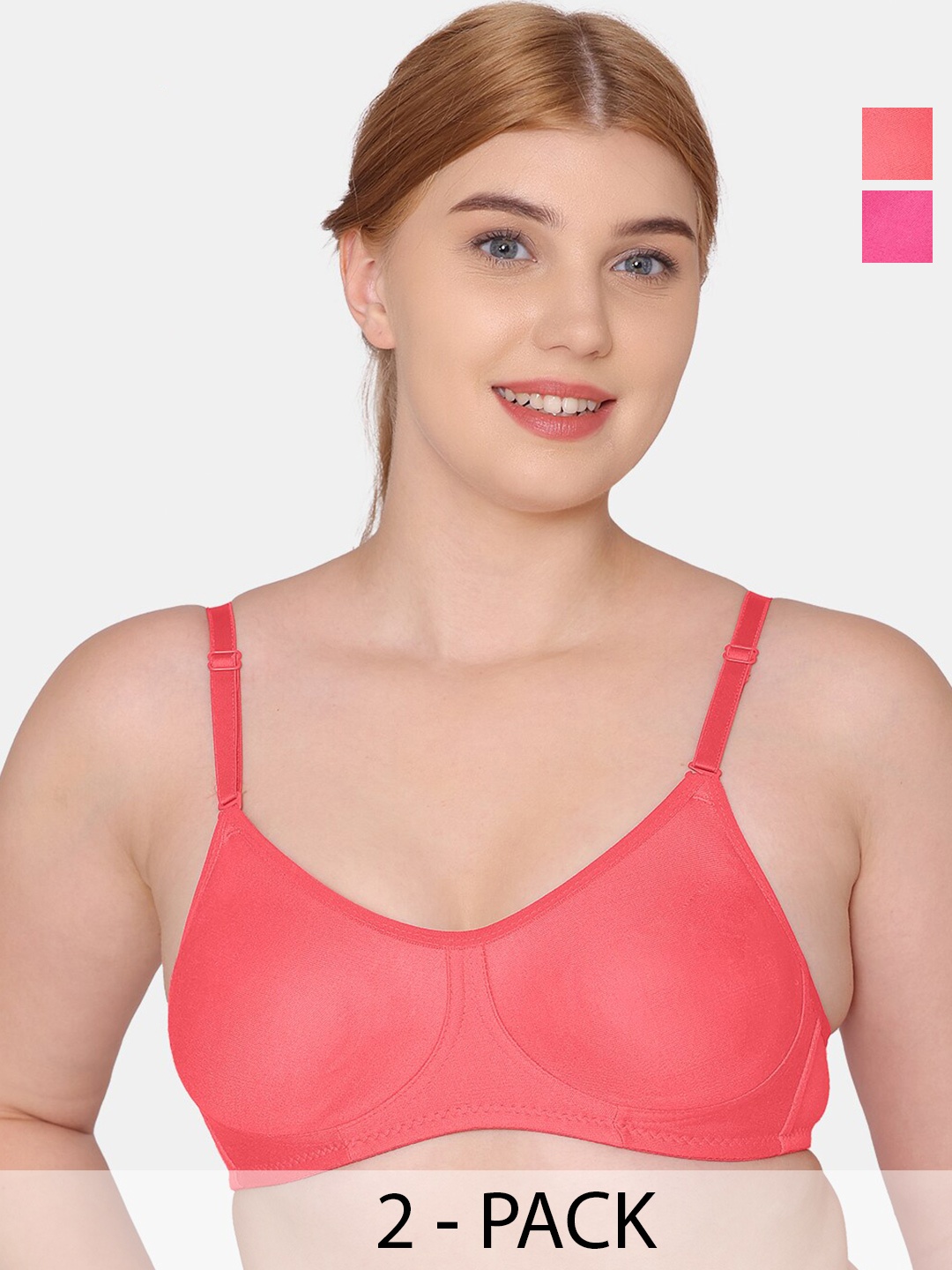 Tweens Pack Of 2 Full Coverage Non Padded Seamless Cotton T-shirt Bra With All Day Comfort, Pink
Tweens Pack Of 2 Full Coverage Non Padded Seamless Cotton T-shirt Bra With All Day Comfort, Pink