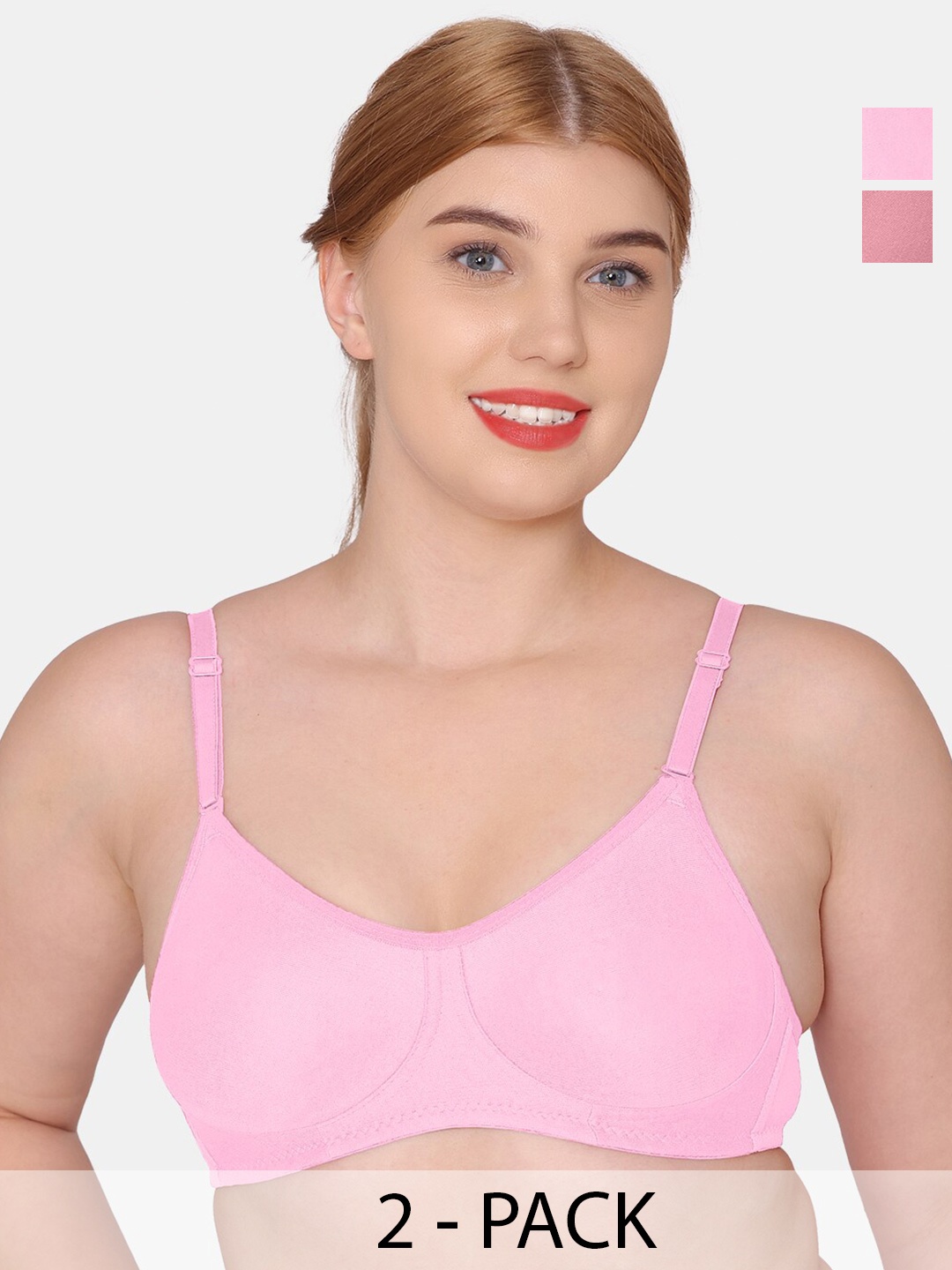 Tweens Pack Of 2 Full Coverage Non Padded Seamless Cotton T-shirt Bra With All Day Comfort, Pink
Tweens Pack Of 2 Full Coverage Non Padded Seamless Cotton T-shirt Bra With All Day Comfort, Pink