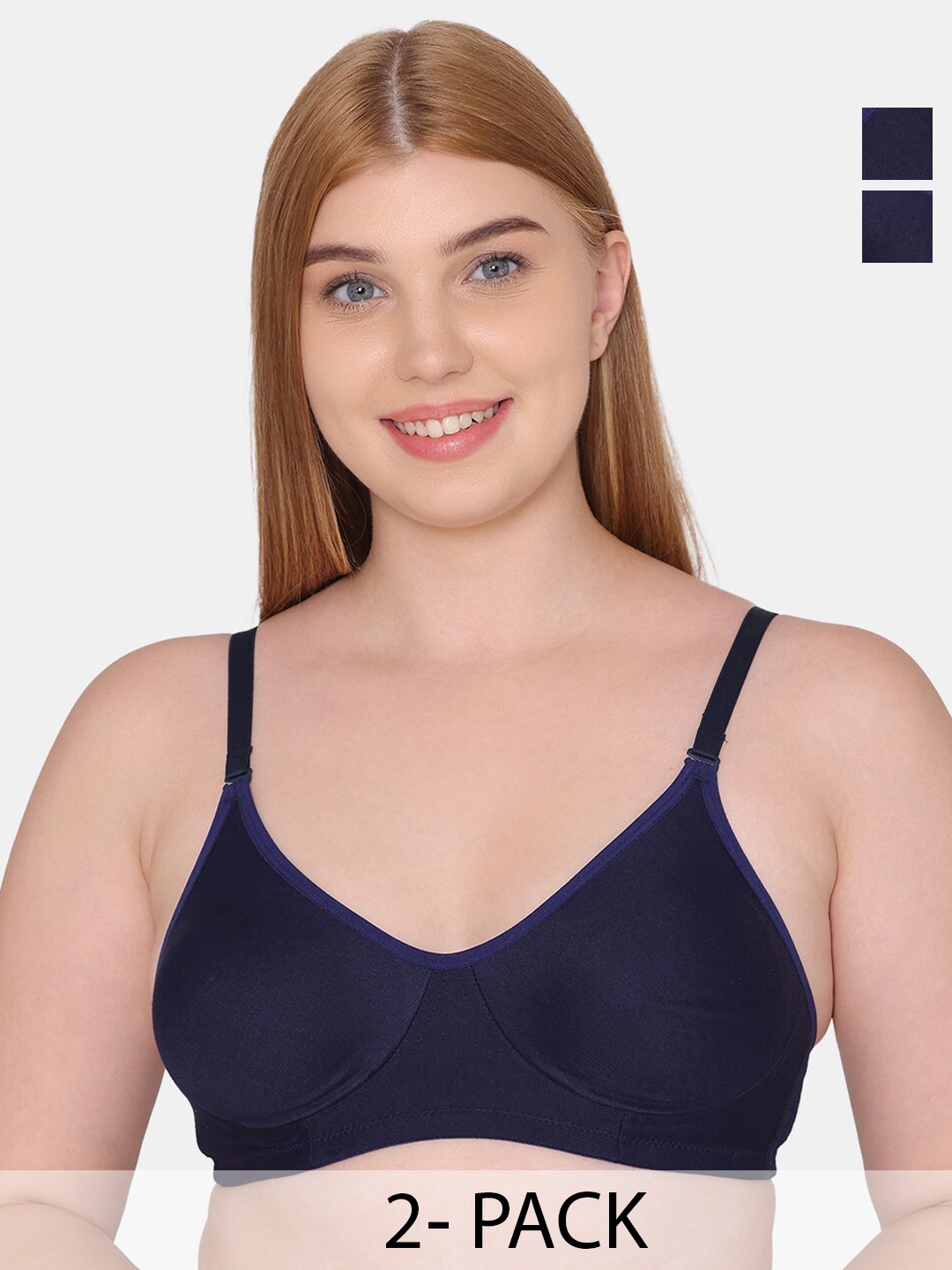 Tweens Pack Of 2 Full Coverage Non Padded Seamless Cotton T-shirt Bra With All Day Comfort, Blue
Tweens Pack Of 2 Full Coverage Non Padded Seamless Cotton T-shirt Bra With All Day Comfort, Blue