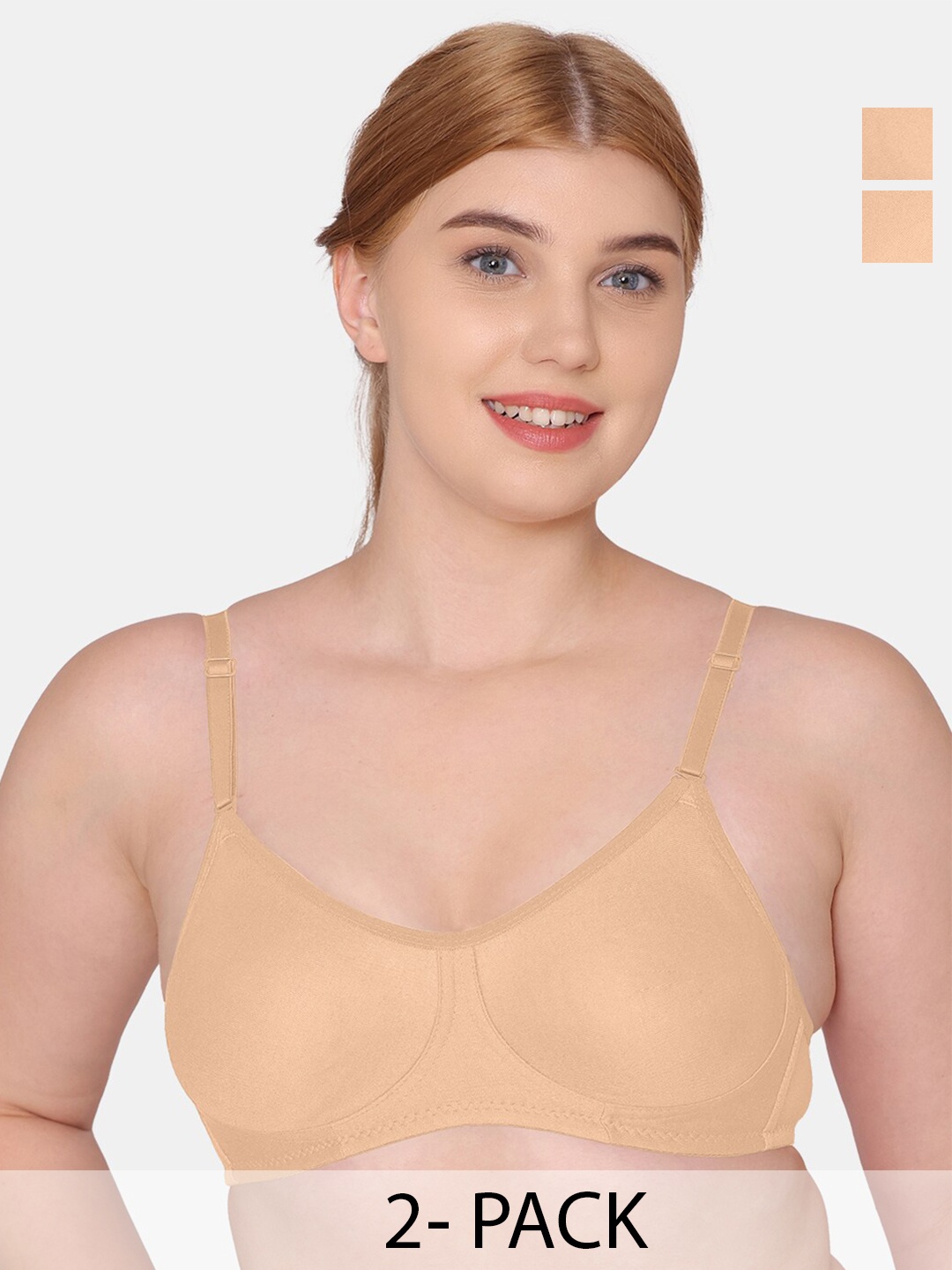 Tweens Pack Of 2 Full Coverage Non Padded Seamless Cotton T-shirt Bra With All Day Comfort, Beige
Tweens Pack Of 2 Full Coverage Non Padded Seamless Cotton T-shirt Bra With All Day Comfort, Beige