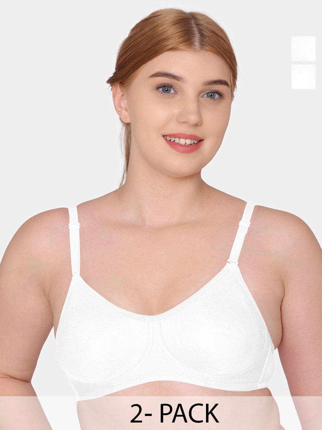 Tweens Pack Of 2 Full Coverage Non Padded Seamless Cotton T-shirt Bra With All Day Comfort, White
Tweens Pack Of 2 Full Coverage Non Padded Seamless Cotton T-shirt Bra With All Day Comfort, White