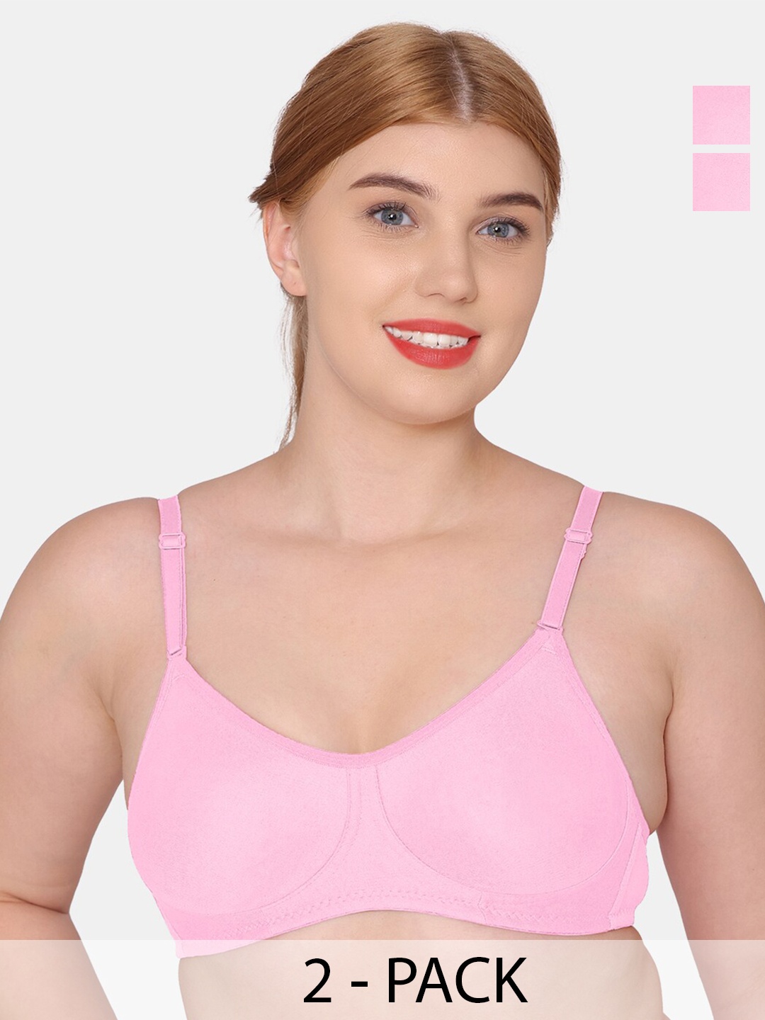 Tweens Pack Of 2 Full Coverage Non Padded Seamless Cotton T-shirt Bra With All Day Comfort, Pink
Tweens Pack Of 2 Full Coverage Non Padded Seamless Cotton T-shirt Bra With All Day Comfort, Pink