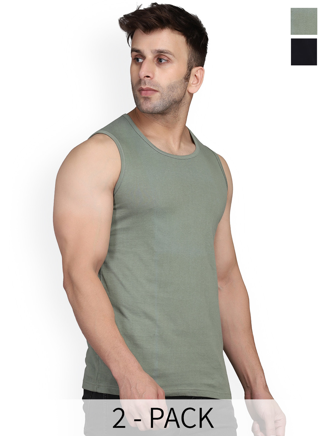 SLOWLORIS Pack Of 2 Super Combed Cotton Gym VestsSL26 (LGTGREEN) (BLACK), Green
SLOWLORIS Pack Of 2 Super Combed Cotton Gym VestsSL26 (LGTGREEN) (BLACK), Green
