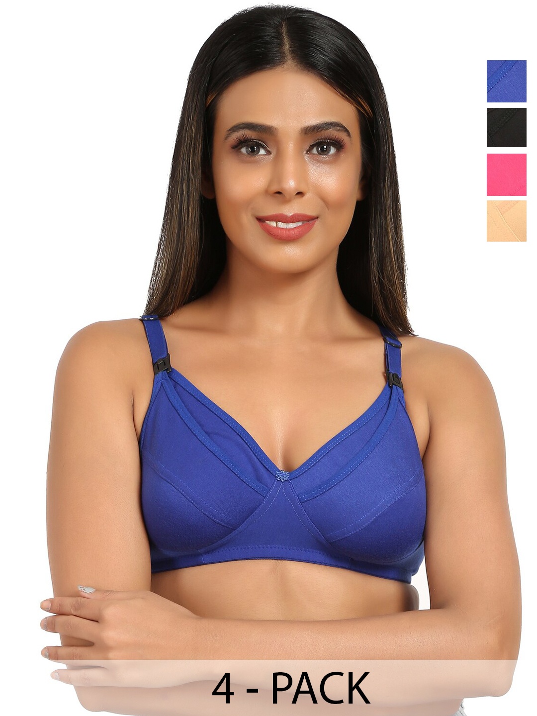 Mine4Nine Pack Of 4 Full Coverage Super Support All Day Comfort Maternity Bras, Blue
Mine4Nine Pack Of 4 Full Coverage Super Support All Day Comfort Maternity Bras, Blue