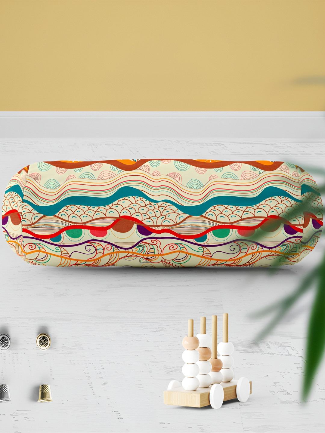 ArtzFolio Off White & Brown 2 Pieces Printed Eco-Friendly Bolster Covers 
ArtzFolio Off White & Brown 2 Pieces Printed Eco-Friendly Bolster Covers