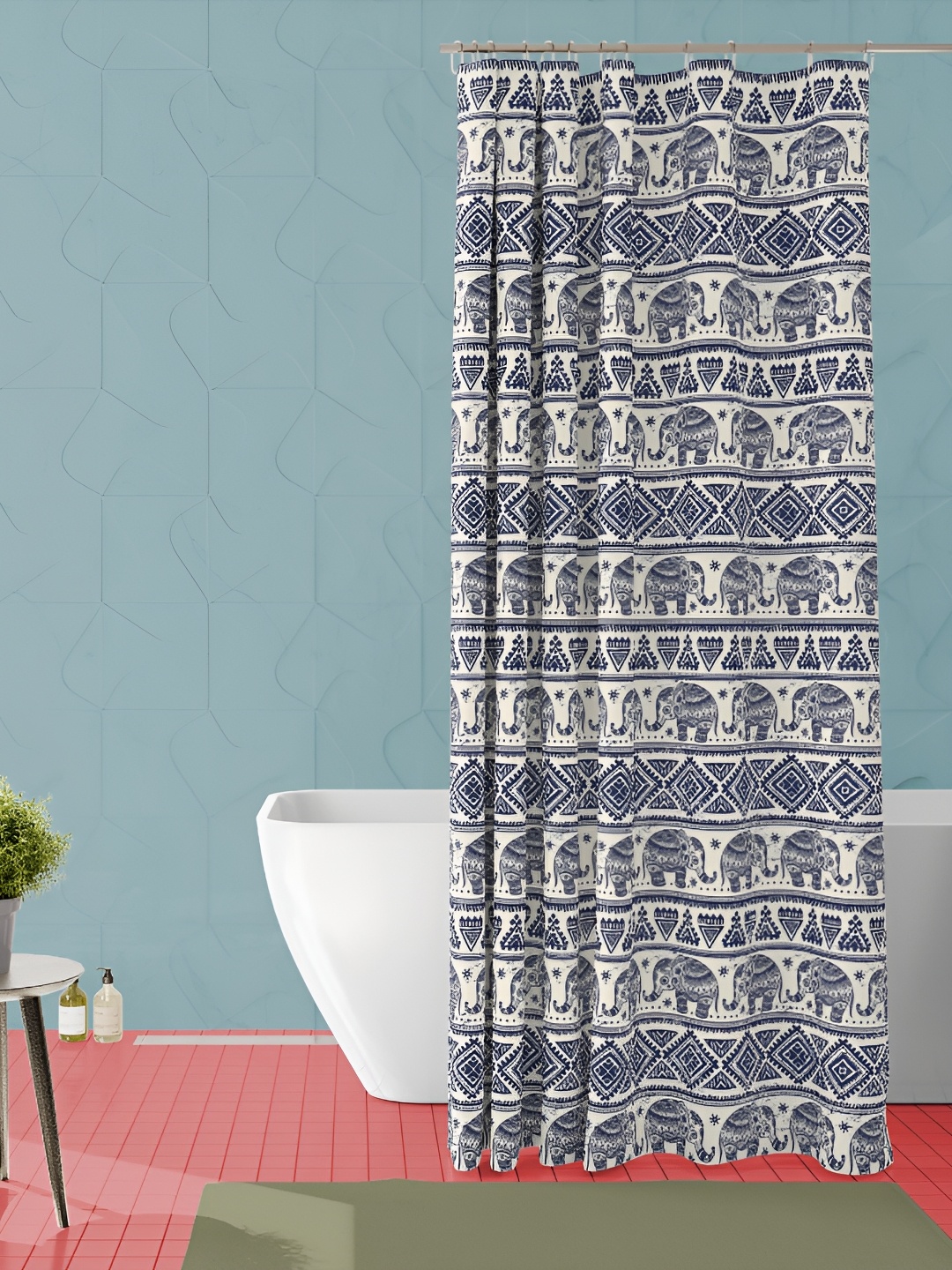 ArtzFolio Cream-Coloured & Navy-Blue Ethnic Motifs-Printed Waterproof Shower Curtain
ArtzFolio Cream-Coloured & Navy-Blue Ethnic Motifs-Printed Waterproof Shower Curtain