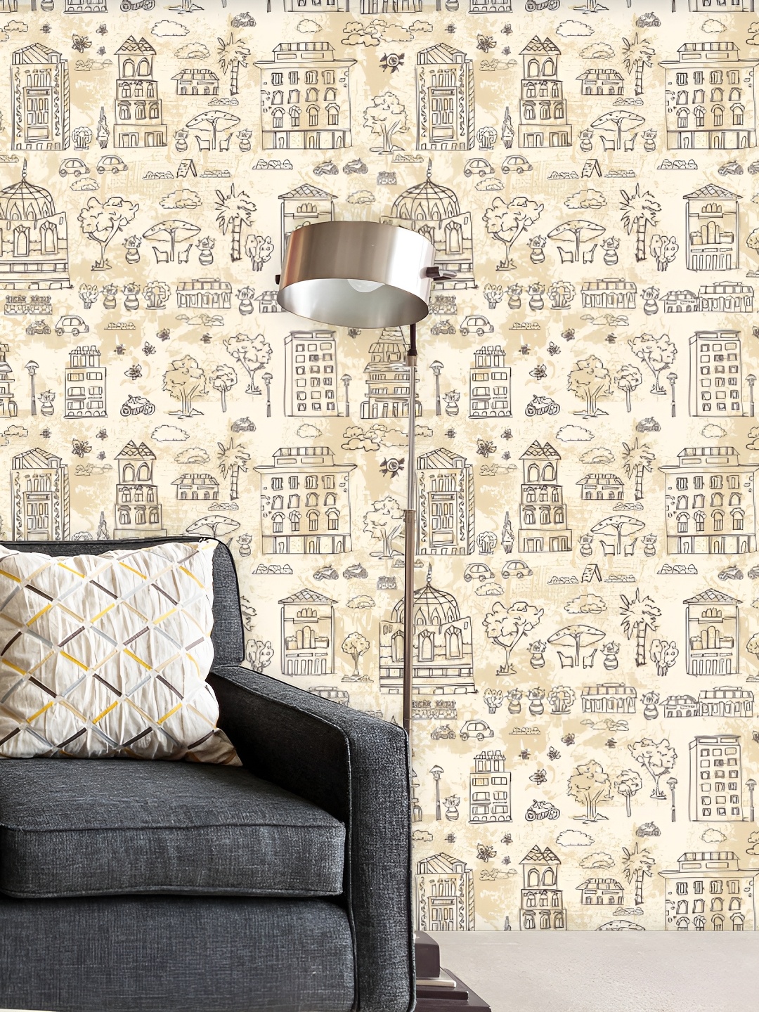 ArtzFolio Beige & Black City Doodle-Printed Self-Adhesive Peel & Stick Laminated Wallpaper
ArtzFolio Beige & Black City Doodle-Printed Self-Adhesive Peel & Stick Laminated Wallpaper