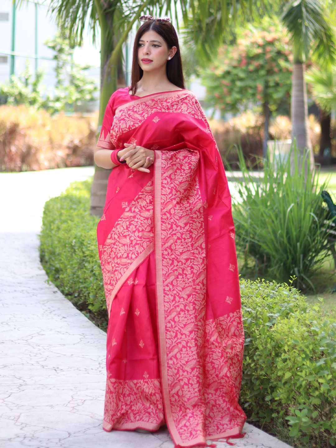 LeeliPeeri Designer Ethnic Motifs Woven Design Zari Bhagalpuri Saree With Running Blouse, Peach
LeeliPeeri Designer Ethnic Motifs Woven Design Zari Bhagalpuri Saree With Running Blouse, Peach