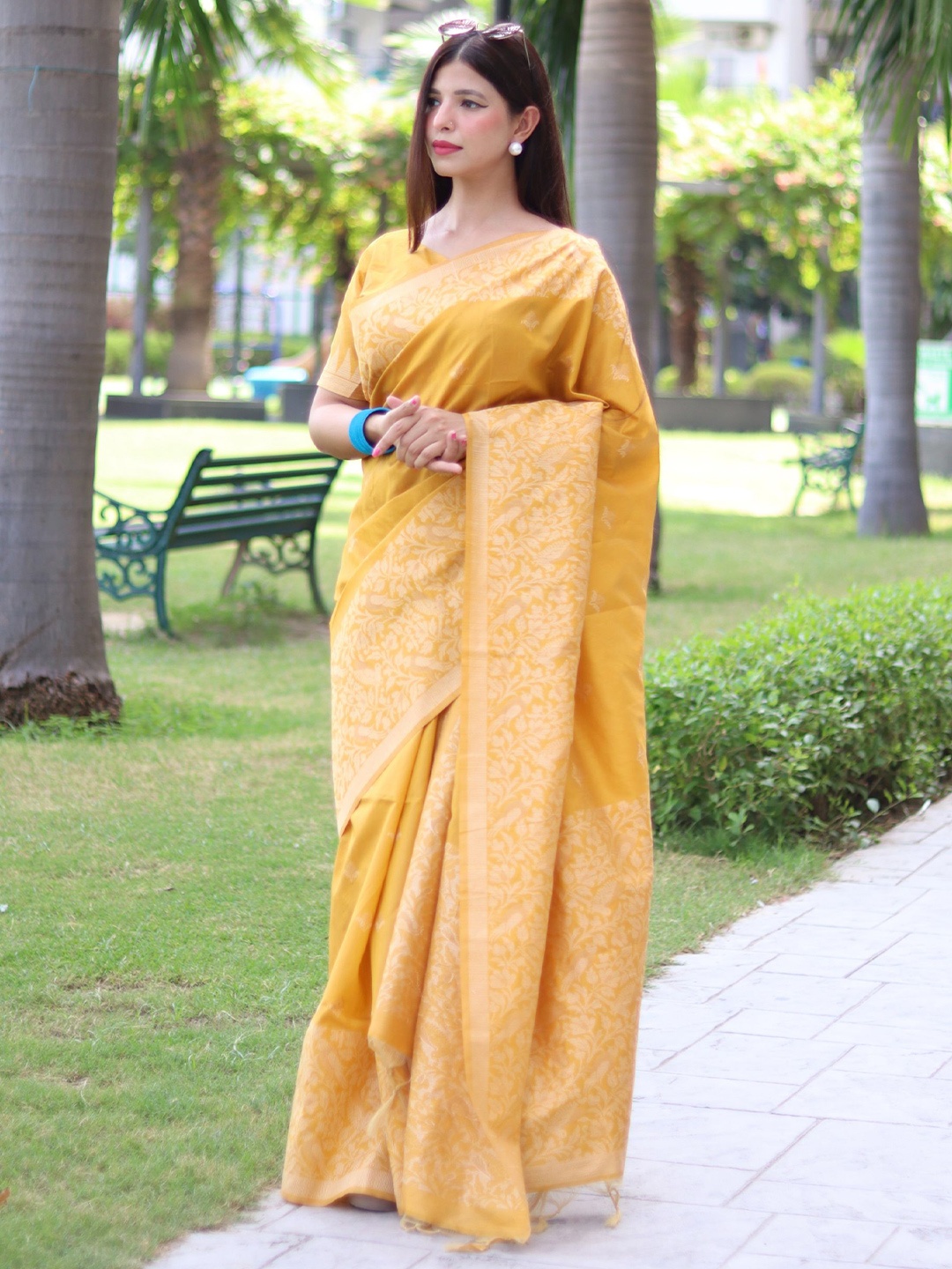 LeeliPeeri Designer Ethnic Motifs Woven Design Zari Bhagalpuri Saree With Running Blouse, Yellow
LeeliPeeri Designer Ethnic Motifs Woven Design Zari Bhagalpuri Saree With Running Blouse, Yellow