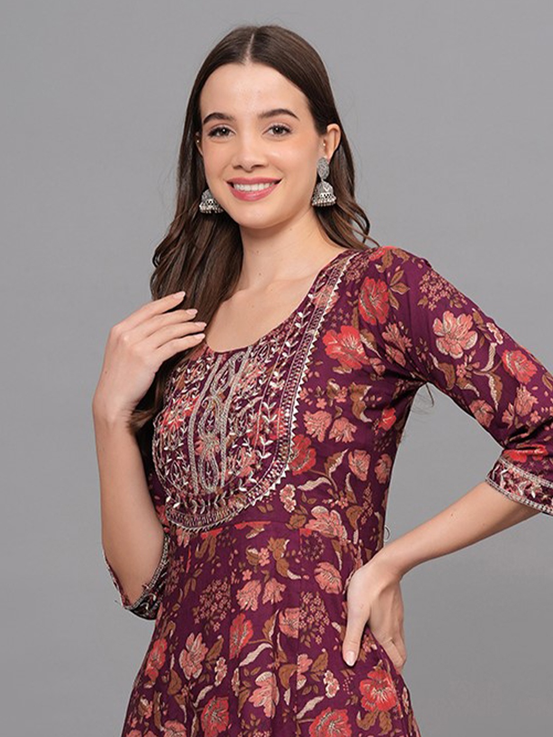 JAHIDA COMFORT WITH STYLE Floral Printed Gotta Patti Pure Cotton Kurta with Trousers, Red
JAHIDA COMFORT WITH STYLE Floral Printed Gotta Patti Pure Cotton Kurta with Trousers, Red