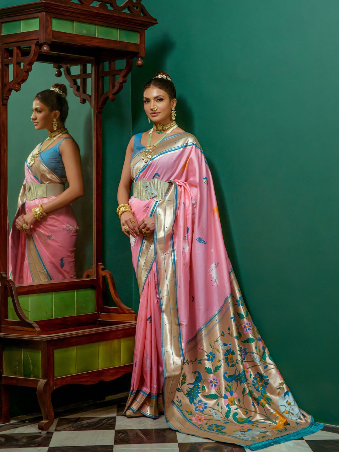 LeeliPeeri Designer Ethnic Motifs Woven Design Zari Paithani Saree With Contrast Blouse, Pink
LeeliPeeri Designer Ethnic Motifs Woven Design Zari Paithani Saree With Contrast Blouse, Pink