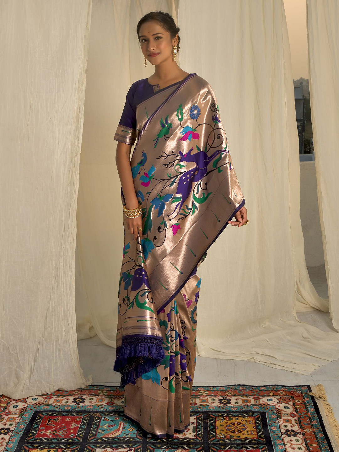 LeeliPeeri Designer Ethnic Motifs Woven Design Zari Paithani Saree, Violet
LeeliPeeri Designer Ethnic Motifs Woven Design Zari Paithani Saree, Violet