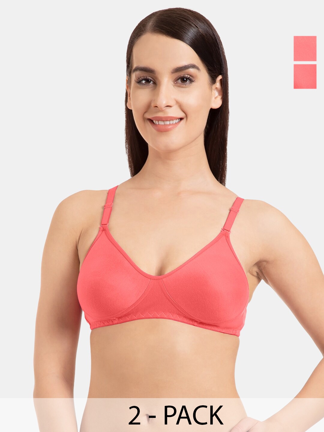 Tweens Pack Of 2 Full Coverage Non Padded Seamless Cotton T-shirt Bra With All Day Comfort, Orange
Tweens Pack Of 2 Full Coverage Non Padded Seamless Cotton T-shirt Bra With All Day Comfort, Orange