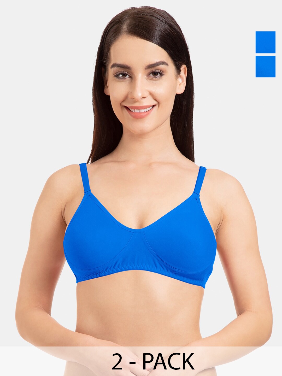 Tweens Pack Of 2 Full Coverage Non Padded Seamless Cotton T-shirt Bra With All Day Comfort, Blue
Tweens Pack Of 2 Full Coverage Non Padded Seamless Cotton T-shirt Bra With All Day Comfort, Blue