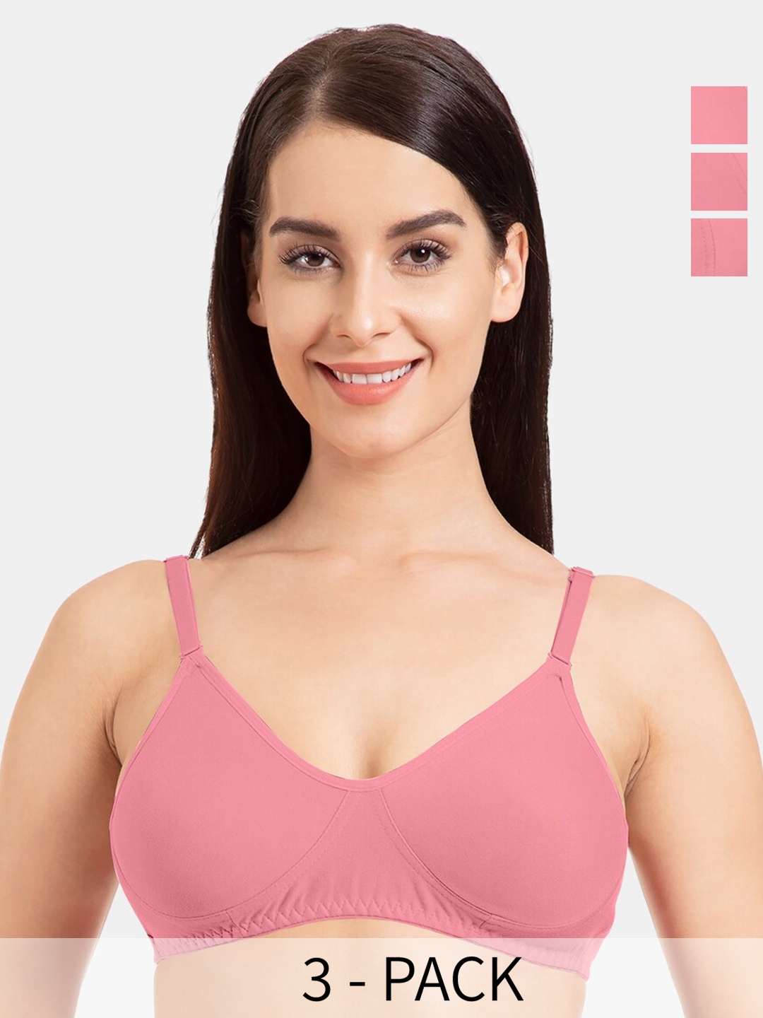 Tweens Pack Of 3 Full Coverage Non Padded Seamless Cotton T-shirt Bra With All Day Comfort, Peach
Tweens Pack Of 3 Full Coverage Non Padded Seamless Cotton T-shirt Bra With All Day Comfort, Peach