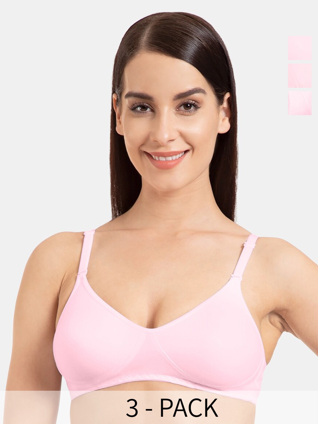 Tweens Pack Of 3 Full Coverage Non Padded Seamless Cotton T-shirt Bra With All Day Comfort, Pink
Tweens Pack Of 3 Full Coverage Non Padded Seamless Cotton T-shirt Bra With All Day Comfort, Pink