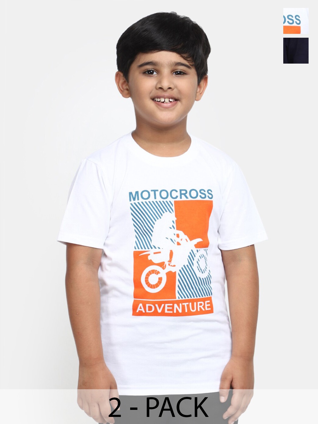 V-Mart Boys Pack Of 2 Typography Printed Cotton Round Neck Applique Casual T-shirts, Blue
V-Mart Boys Pack Of 2 Typography Printed Cotton Round Neck Applique Casual T-shirts, Blue