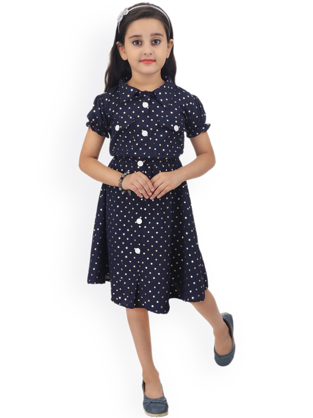 BAESD Girls Geometric Printed Puff Sleeves Gathered Detailed Fit & Flare Midi Dress, Navy blue
BAESD Girls Geometric Printed Puff Sleeves Gathered Detailed Fit & Flare Midi Dress, Navy blue