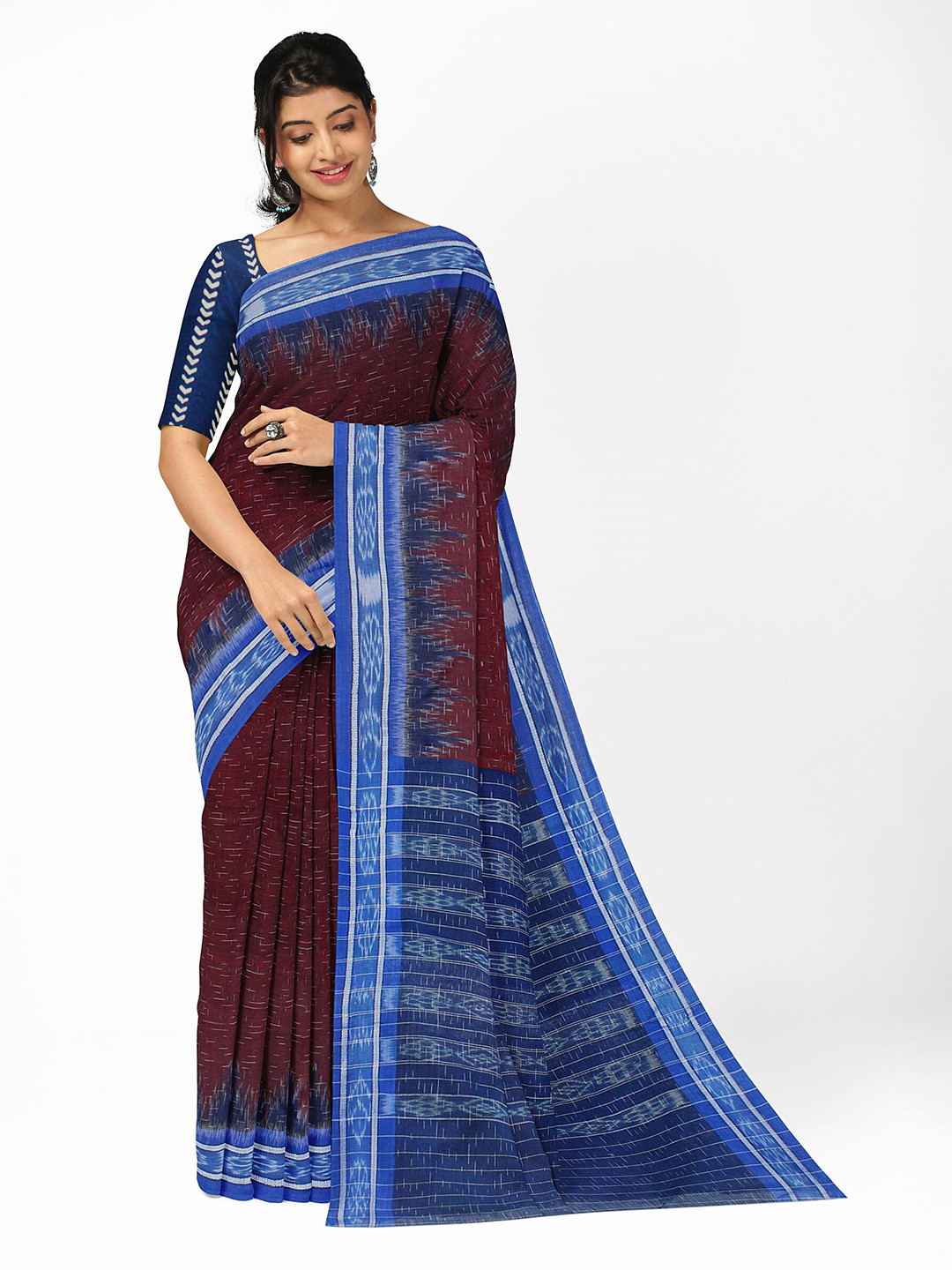 Weaves of Tradition Woven Design Ikat Printed Pure Cotton Saree, Maroon
Weaves of Tradition Woven Design Ikat Printed Pure Cotton Saree, Maroon