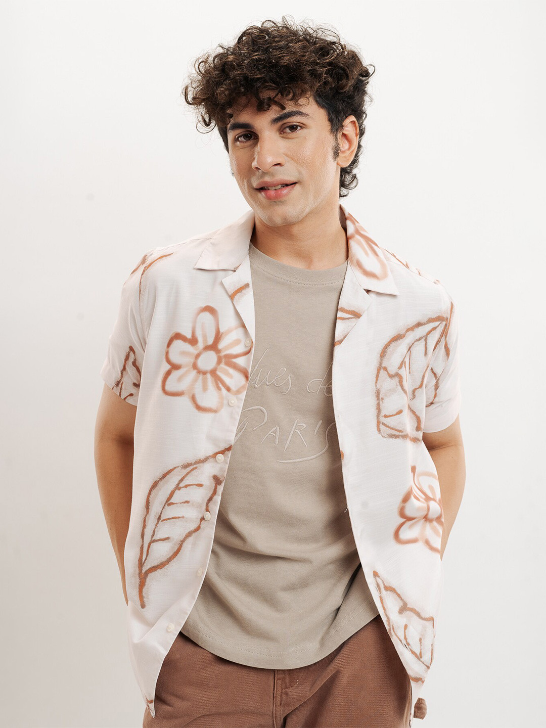 FREAKINS Floral Printed Short Sleeve Casual Shirt, Beige
FREAKINS Floral Printed Short Sleeve Casual Shirt, Beige