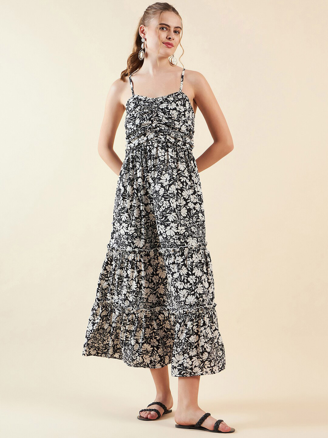 Freehand by The Indian Garage Co Women Floral Shoulder Straps A-line Midi Dress, Black
Freehand by The Indian Garage Co Women Floral Shoulder Straps A-line Midi Dress, Black