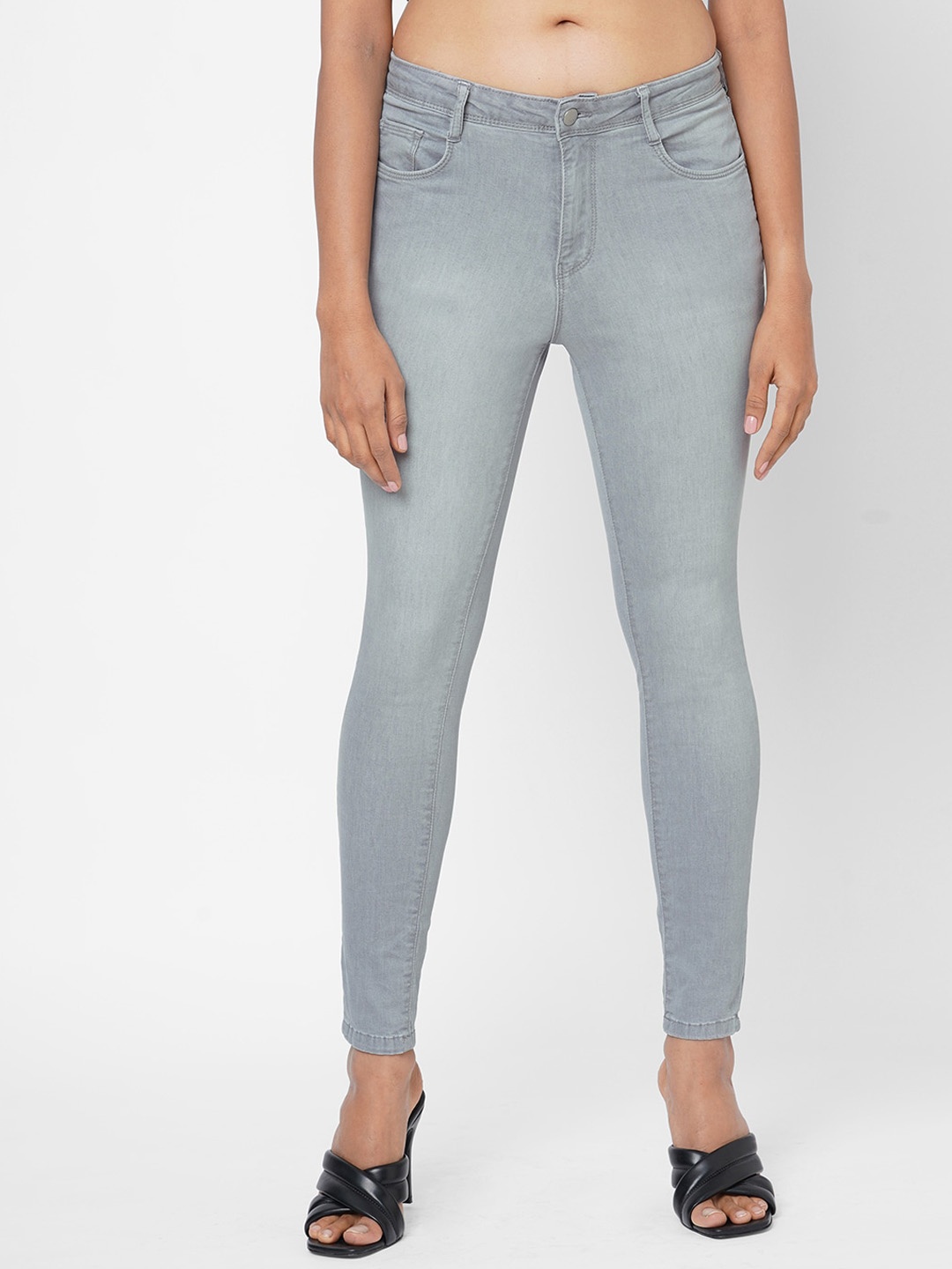 Kraus Jeans Women Skinny Fit High-Rise Clean Look Light Fade Stretchable Jeans, Grey
Kraus Jeans Women Skinny Fit High-Rise Clean Look Light Fade Stretchable Jeans, Grey