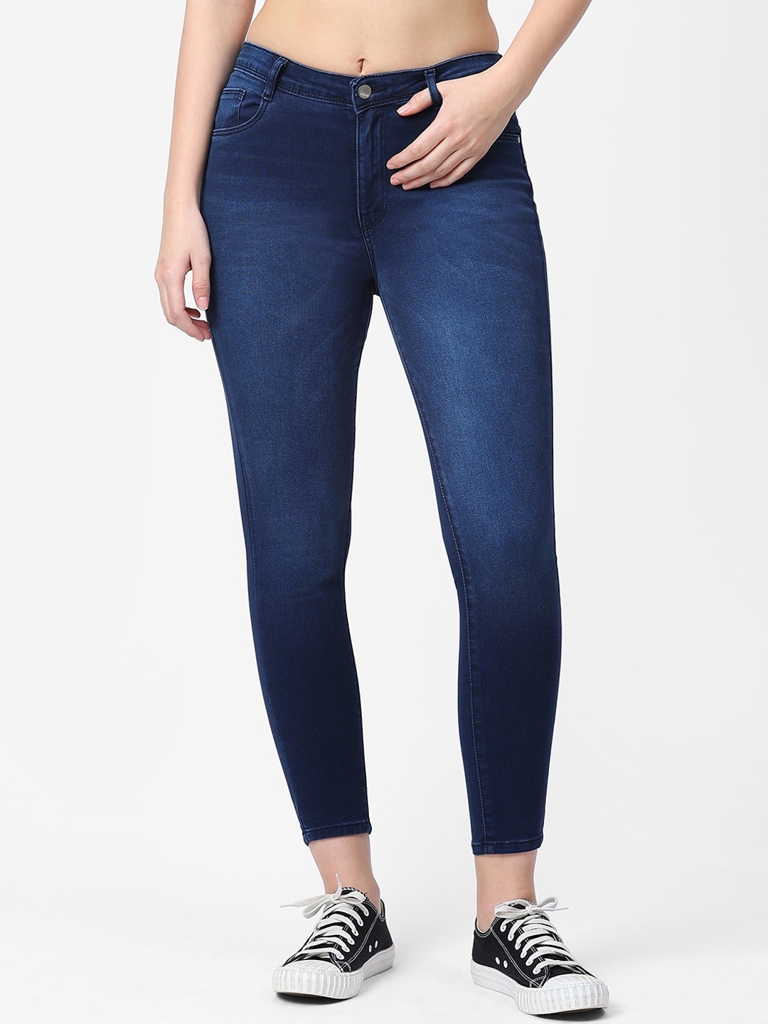Kraus Jeans Women Skinny Fit Clean Look High-Rise Light Fade Stretchable Jeans, Blue
Kraus Jeans Women Skinny Fit Clean Look High-Rise Light Fade Stretchable Jeans, Blue