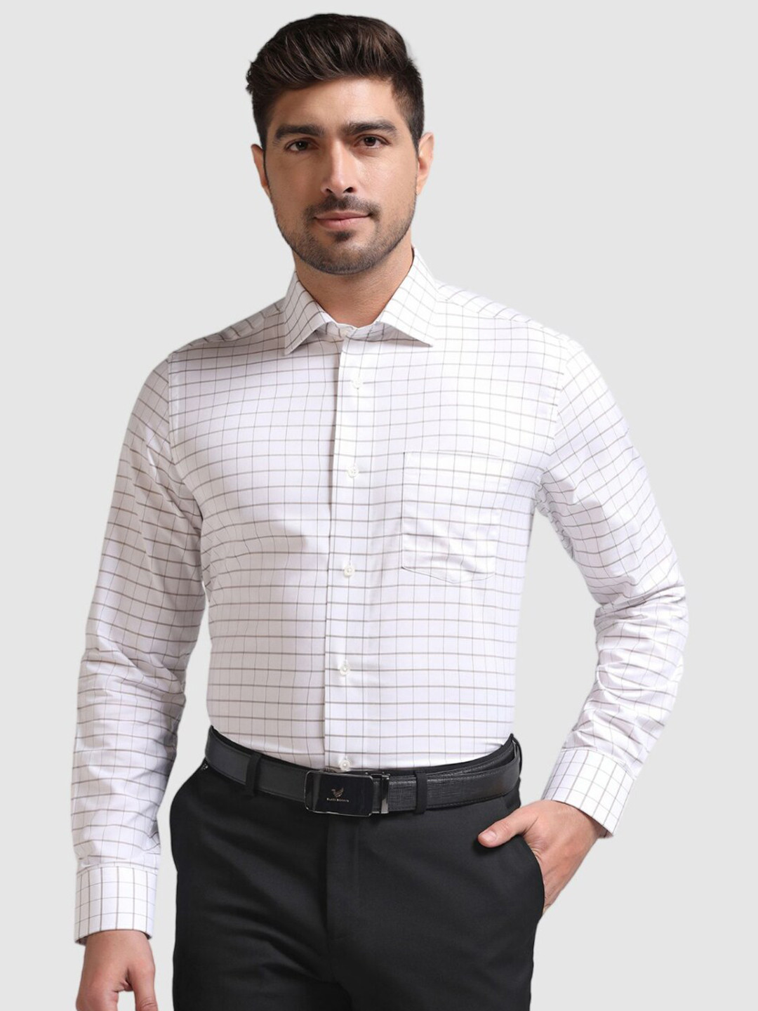 Blackberrys India Slim Fit Checks Spread Collar Long Sleeves Cotton Formal Shirt, Brown
Blackberrys India Slim Fit Checks Spread Collar Long Sleeves Cotton Formal Shirt, Brown