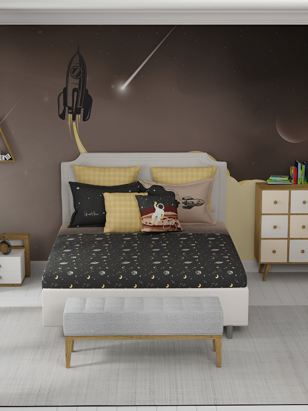 MYTRIDENT Black Cartoon Characters Cotton 144 TC Queen Bedsheet with 2 Pillow Covers
MYTRIDENT Black Cartoon Characters Cotton 144 TC Queen Bedsheet with 2 Pillow Covers