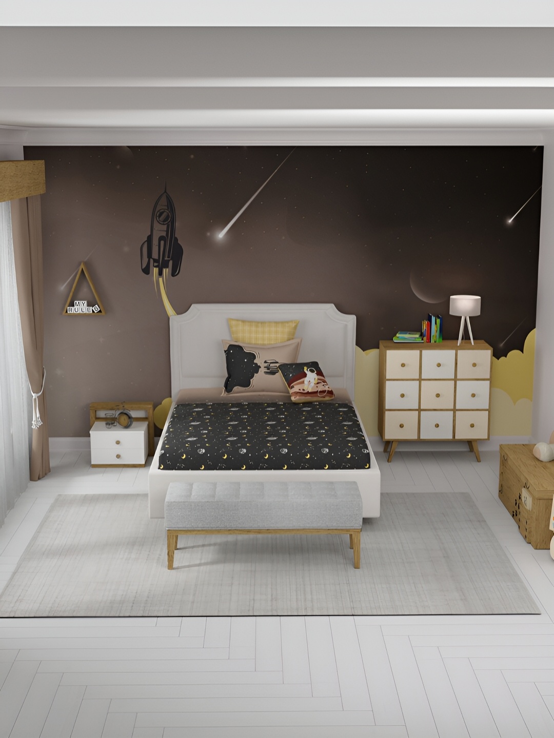 MYTRIDENT Black Cartoon Characters Cotton 144 TC Single Bedsheet with 1 Pillow Covers
MYTRIDENT Black Cartoon Characters Cotton 144 TC Single Bedsheet with 1 Pillow Covers