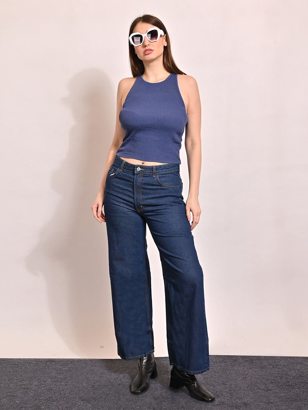 NoBarr Round Neck Sleeveless Opaque Casual Tank Top, Blue
NoBarr Round Neck Sleeveless Opaque Casual Tank Top, Blue