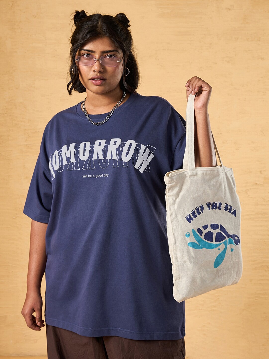 Bewakoof Heavy Duty Cotton Typography Printed Oversized Plus Size T-shirt, Blue
Bewakoof Heavy Duty Cotton Typography Printed Oversized Plus Size T-shirt, Blue