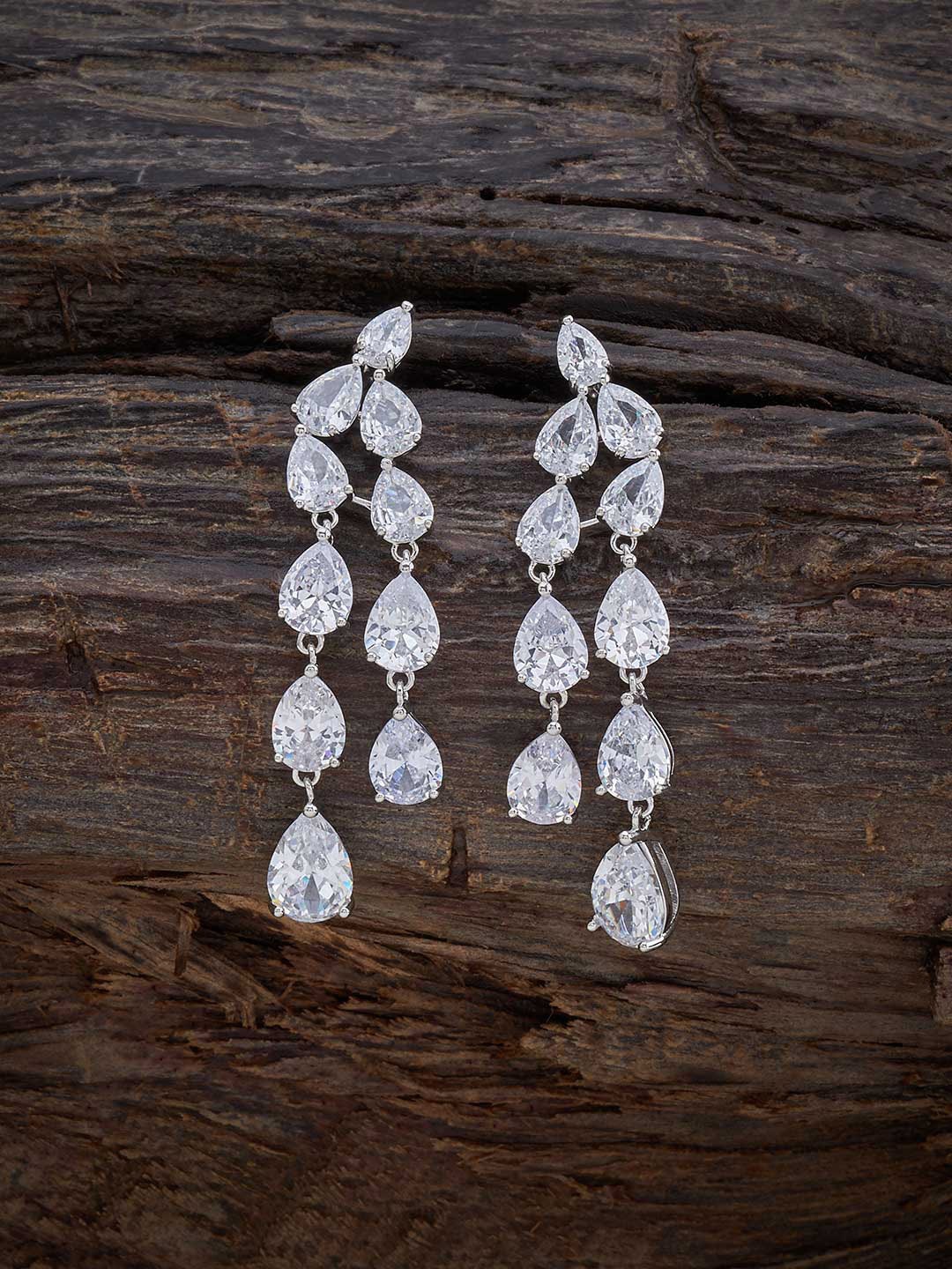 Kushal's Fashion Jewellery Rhodium-Plated Cubic Zirconia Studded Classic Drop Earrings, Silver
Kushal's Fashion Jewellery Rhodium-Plated Cubic Zirconia Studded Classic Drop Earrings, Silver