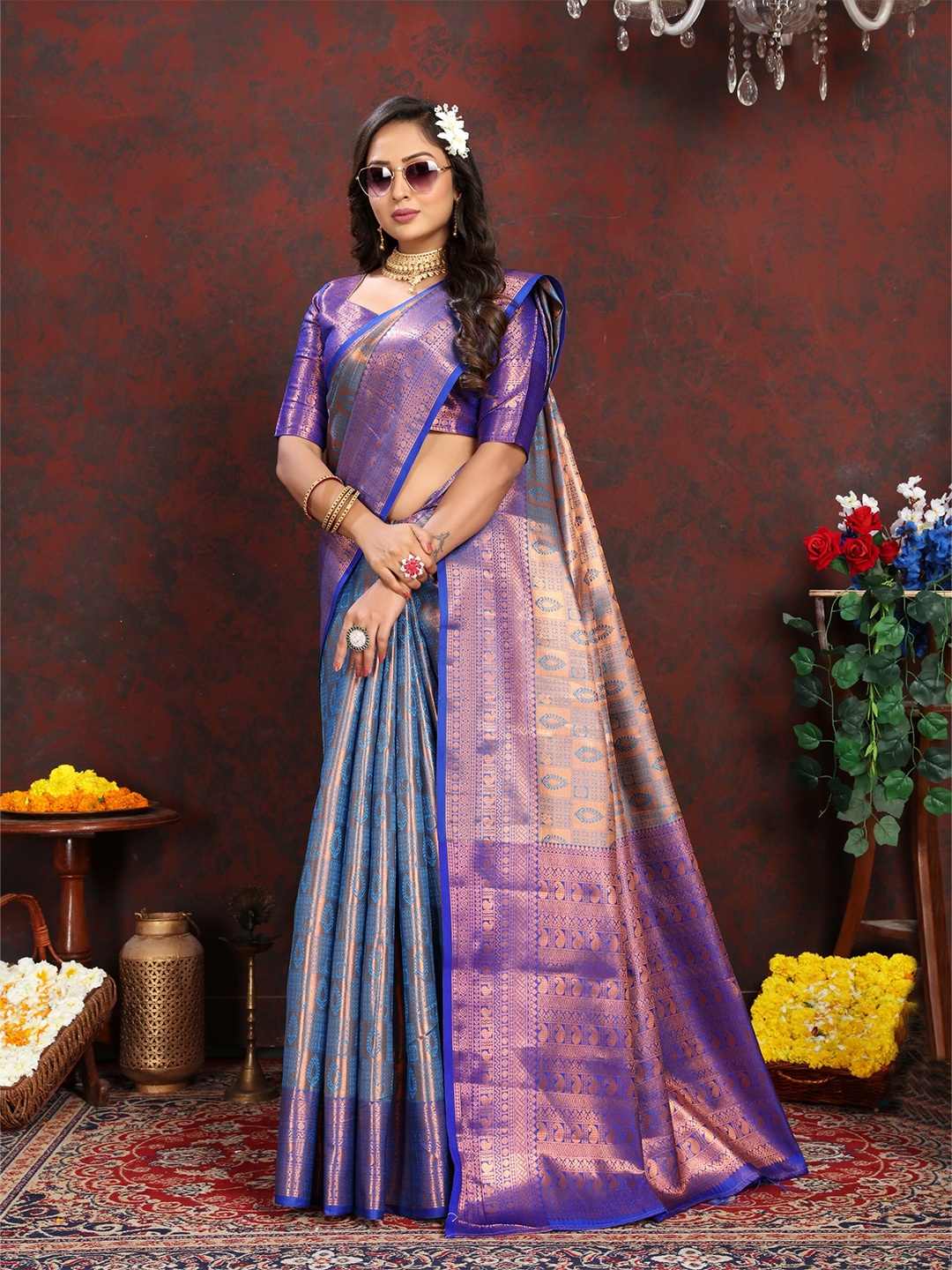 bansari textiles Ethnic Motifs Woven Design Zari Silk Cotton Banarasi Saree, Turquoise blue
bansari textiles Ethnic Motifs Woven Design Zari Silk Cotton Banarasi Saree, Turquoise blue