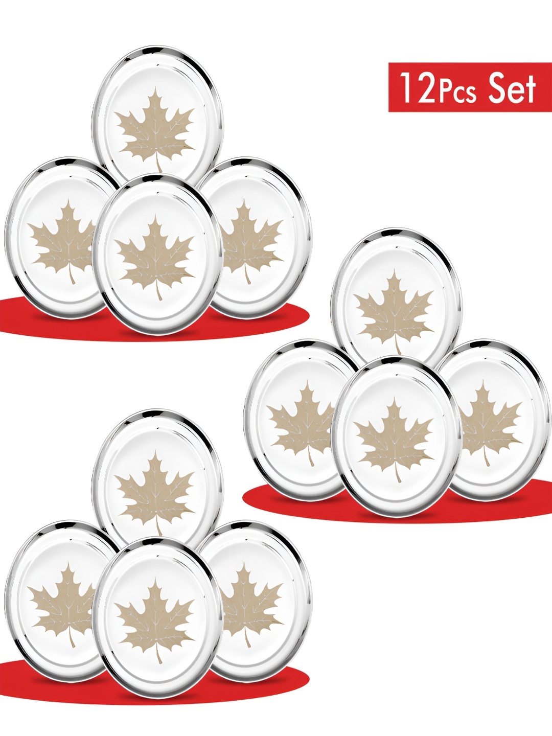 Classic Essentials Silver-Toned 12 Pieces Floral Textured Stainless Steel Glossy Plates
Classic Essentials Silver-Toned 12 Pieces Floral Textured Stainless Steel Glossy Plates
