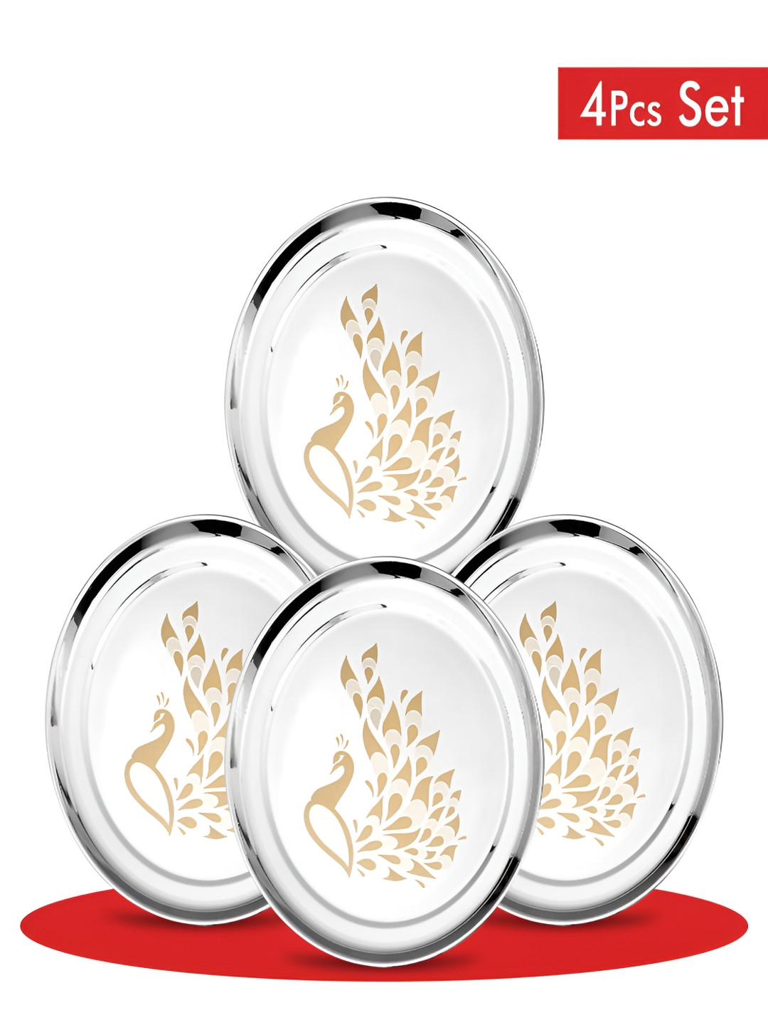 Classic Essentials Silver-Toned 4 Pieces Textured Stainless Steel Glossy Plates
Classic Essentials Silver-Toned 4 Pieces Textured Stainless Steel Glossy Plates