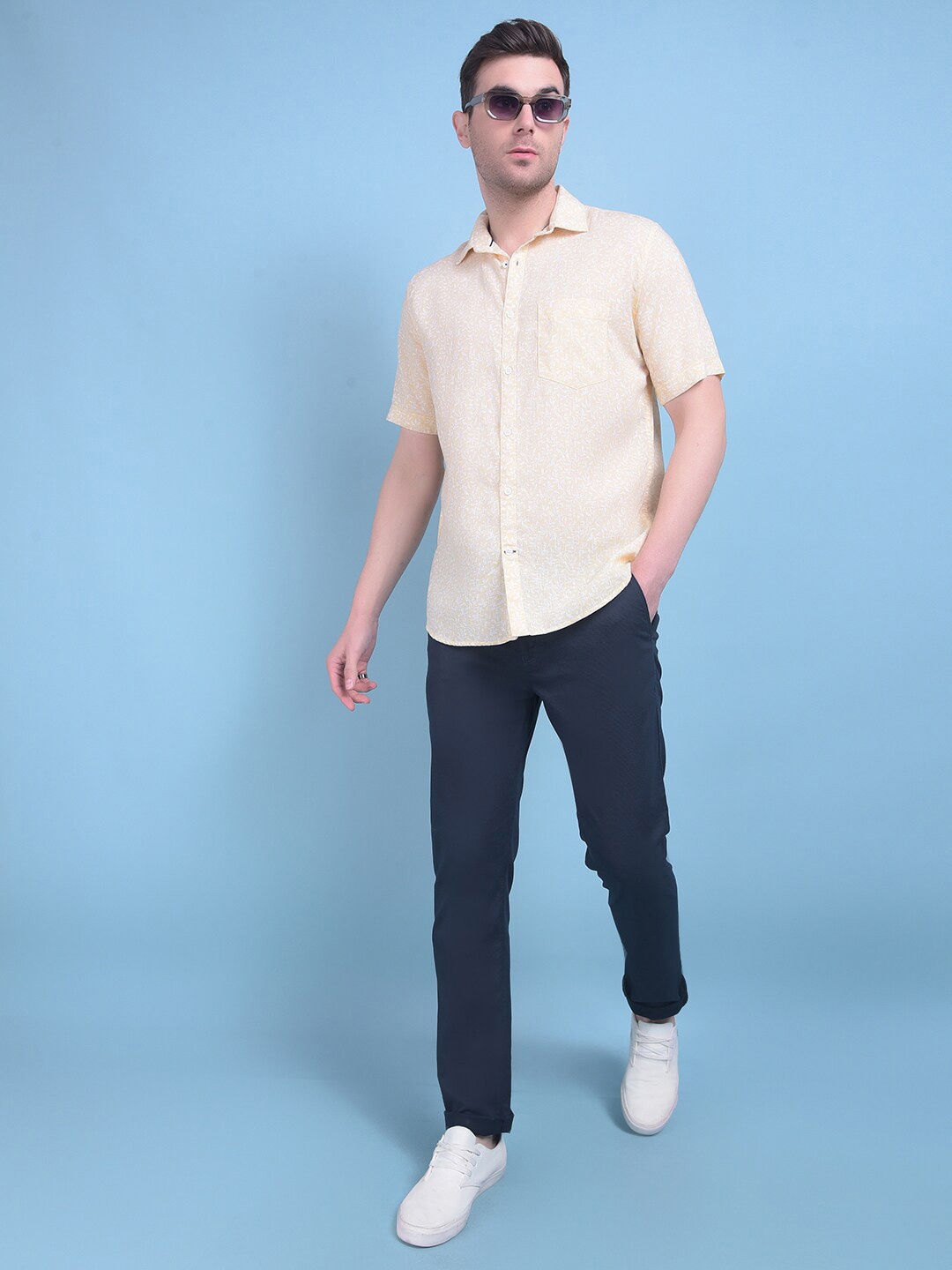 Crimsoune Club Spread Collar Long Sleeves Classic Slim Fit Cotton Printed Casual Shirt, Yellow
Crimsoune Club Spread Collar Long Sleeves Classic Slim Fit Cotton Printed Casual Shirt, Yellow