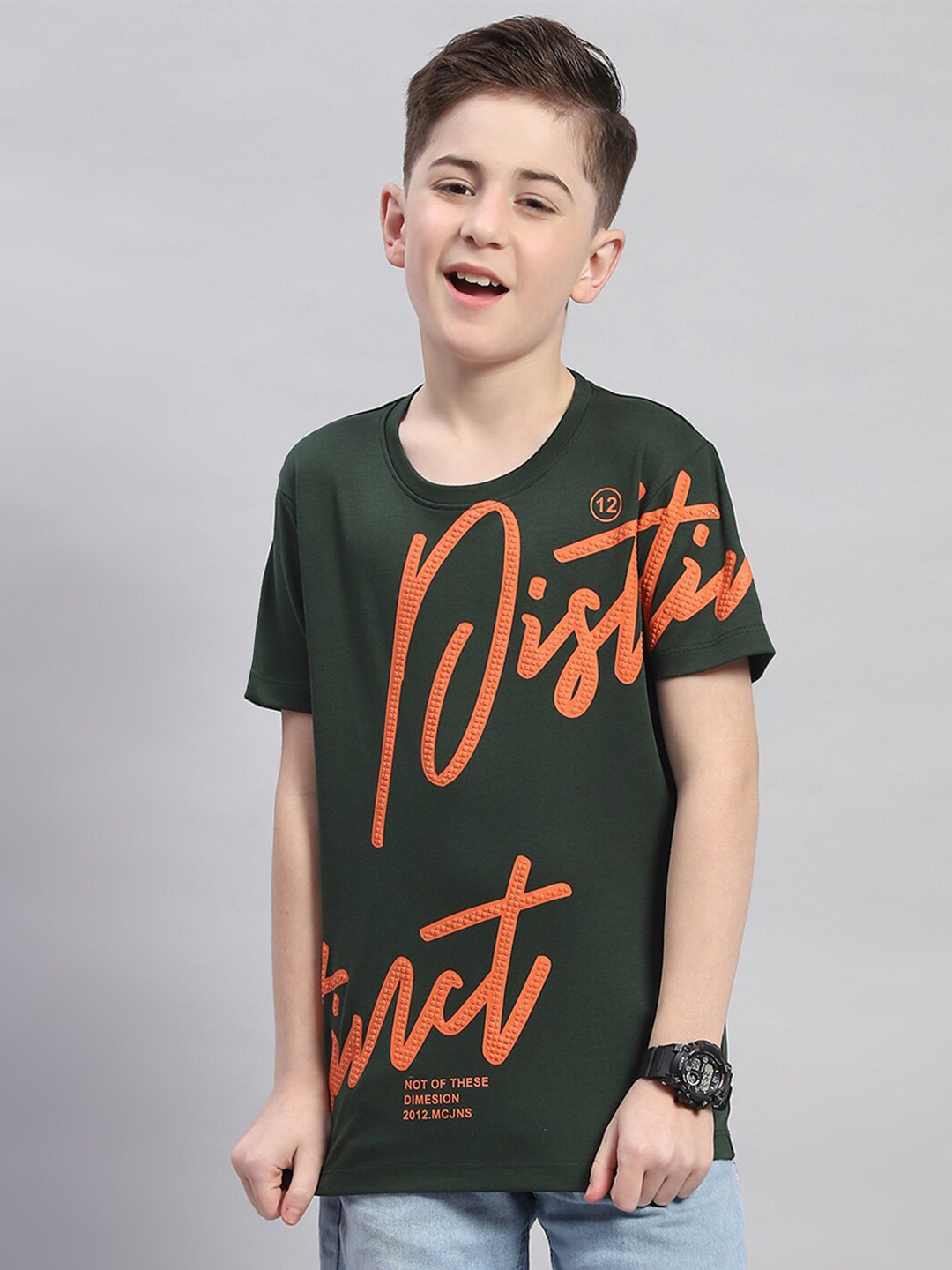 Monte Carlo Boys Typography Printed Casual Round Neck Pure Cotton T-shirt, Green
Monte Carlo Boys Typography Printed Casual Round Neck Pure Cotton T-shirt, Green