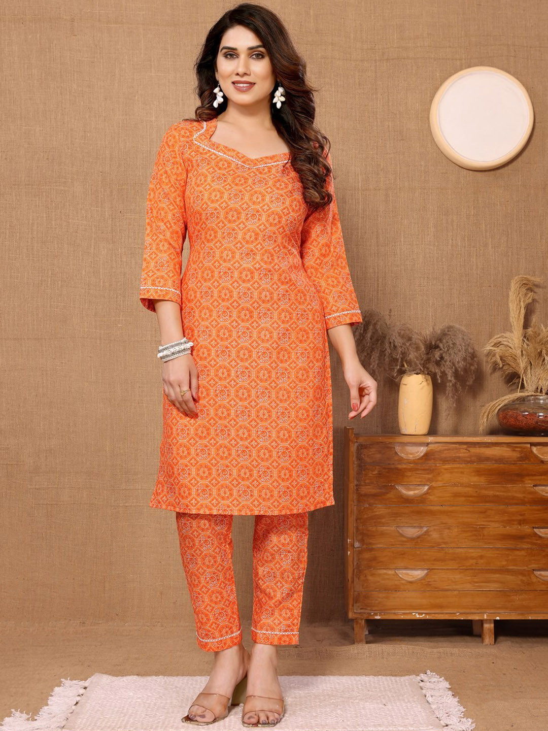 Titanium Silk Industries Women Ethnic Motifs Printed Regular Kurta with Trousers, Orange
Titanium Silk Industries Women Ethnic Motifs Printed Regular Kurta with Trousers, Orange