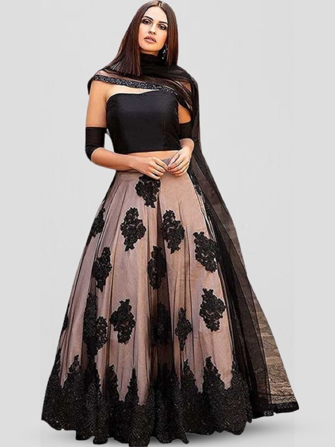 BAESD Ethnic Embroidered Semi-Stitched Net Lehenga & Unstitched Blouse With Dupatta, Black
BAESD Ethnic Embroidered Semi-Stitched Net Lehenga & Unstitched Blouse With Dupatta, Black