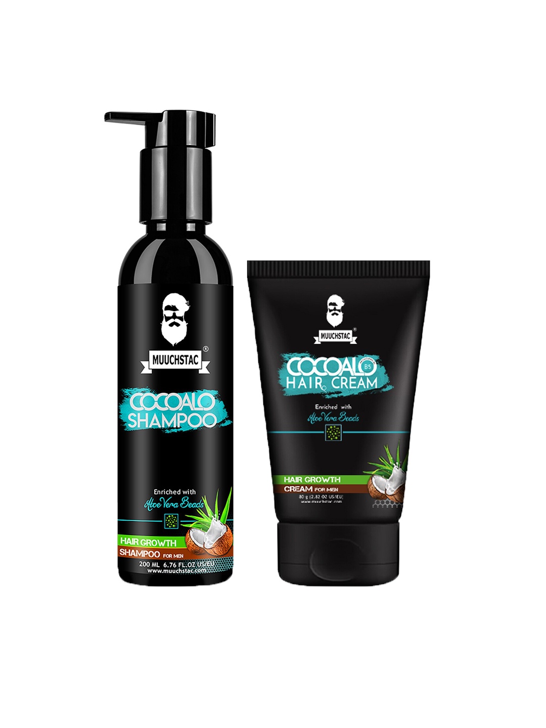 MUUCHSTAC Cocoalo Hair Growth Kit - Anti-Dandruff Shampoo 200 ml & Hair Cream - 80 g, Black
MUUCHSTAC Cocoalo Hair Growth Kit - Anti-Dandruff Shampoo 200 ml & Hair Cream - 80 g, Black
